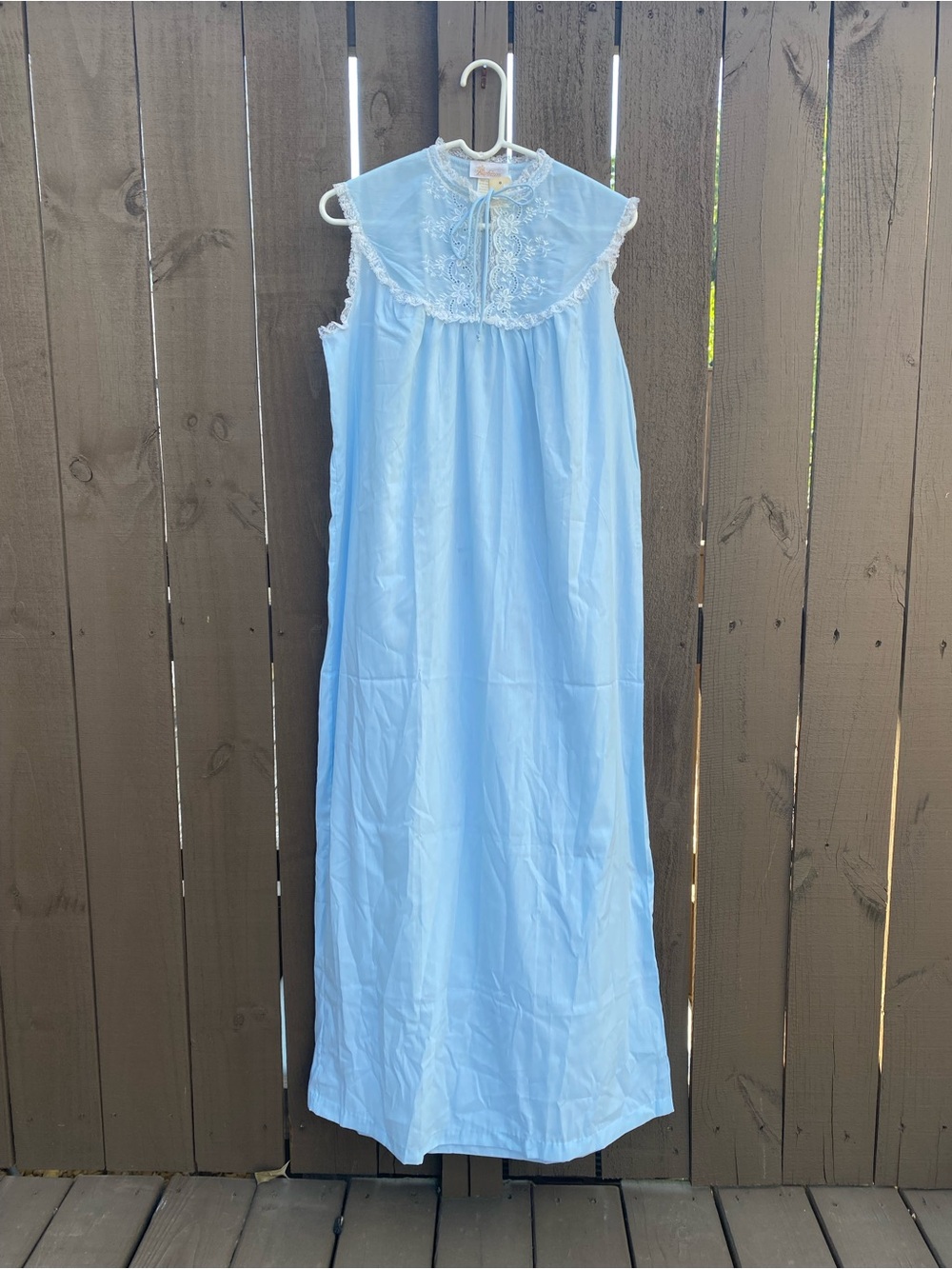 Vintage Barbizon Nightgown Light Blue with delicate lace & embroidery details